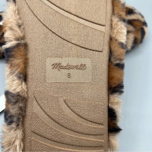 NWT/Box Madewell Two-Strap Leopard Spot Recycled Faux Fur Slippers - Size 8 - Picture 5 of 7
